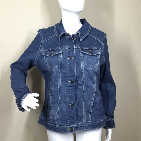 riders by lee indigo women's stretch denim jacket